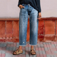 📢📢50%Rabatt!!!✨🔥Damen-Retro-Cropped-Straight-Leg-Jeans👖