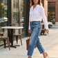 📢📢50%Rabatt!!!✨🔥Damen-Retro-Cropped-Straight-Leg-Jeans👖