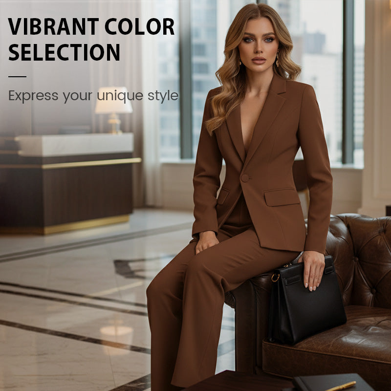 👔 60% RABATT! 👖 Elegantes Blazer- & Weitbein-Hosen-Set für Damen – Modischer Zweiteiler, Vielseitig & Perfekt für Büro/Freizeit ✨
