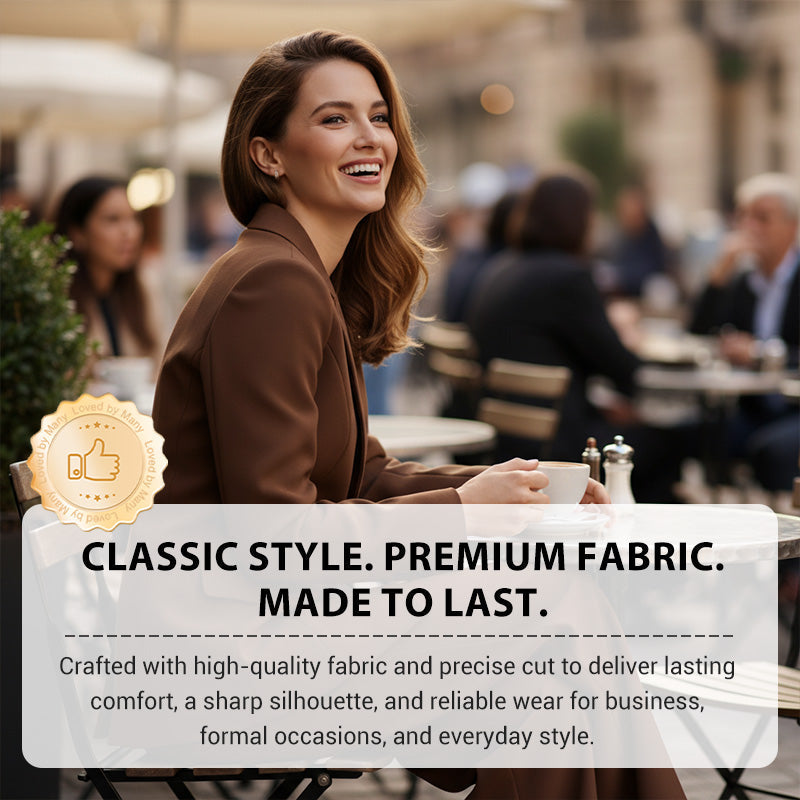👔 60% RABATT! 👖 Elegantes Blazer- & Weitbein-Hosen-Set für Damen – Modischer Zweiteiler, Vielseitig & Perfekt für Büro/Freizeit ✨