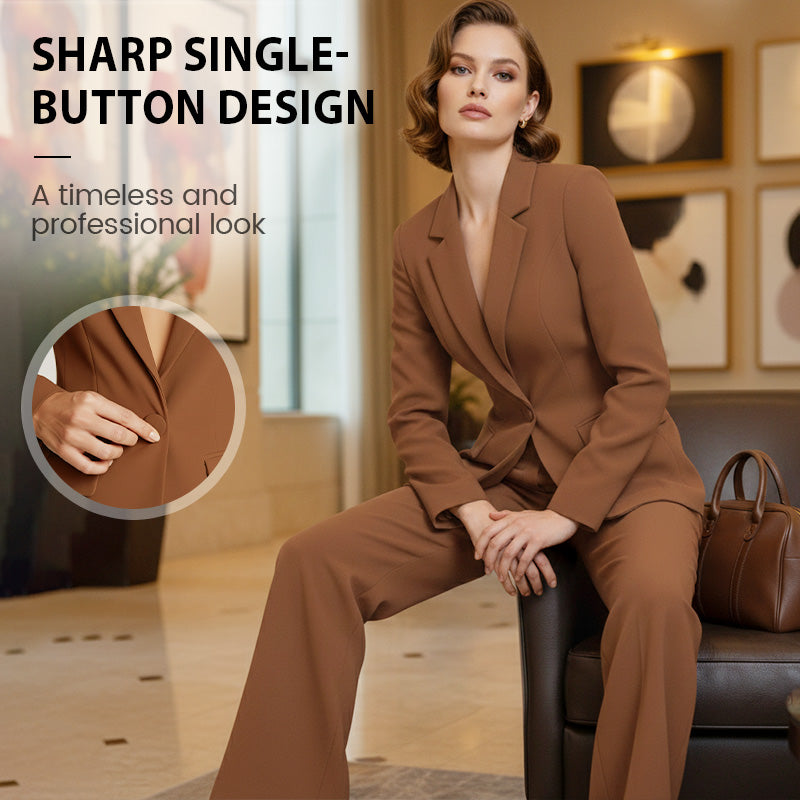 👔 60% RABATT! 👖 Elegantes Blazer- & Weitbein-Hosen-Set für Damen – Modischer Zweiteiler, Vielseitig & Perfekt für Büro/Freizeit ✨