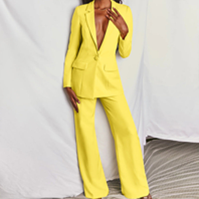 👔 60% RABATT! 👖 Elegantes Blazer- & Weitbein-Hosen-Set für Damen – Modischer Zweiteiler, Vielseitig & Perfekt für Büro/Freizeit ✨