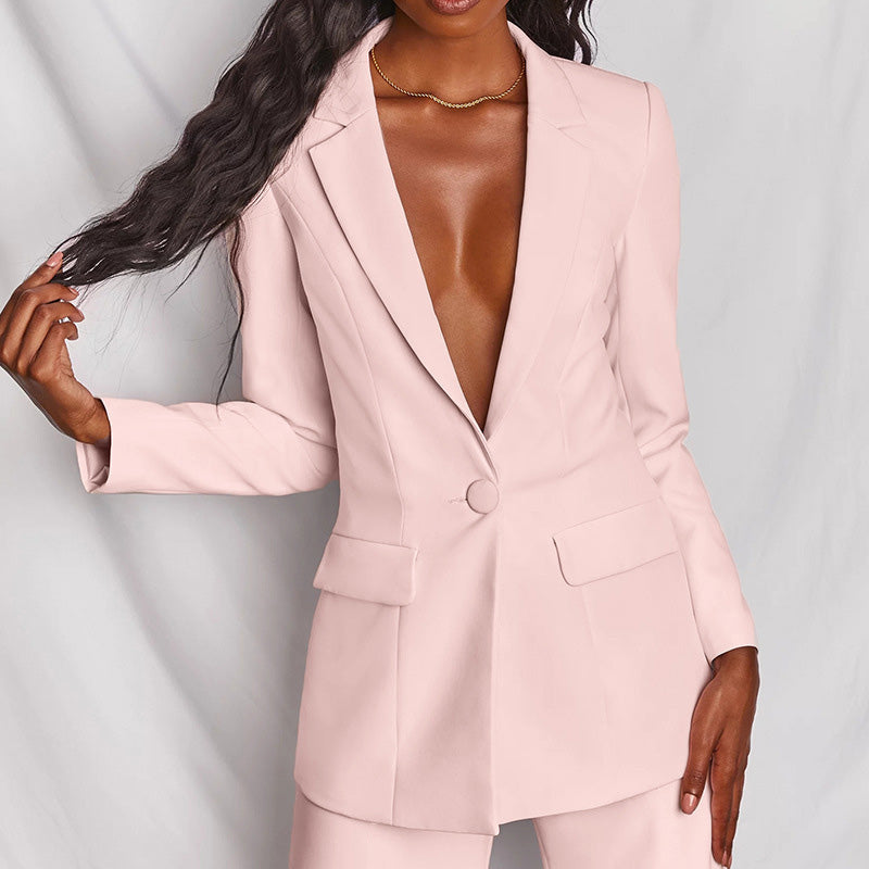 👔 60% RABATT! 👖 Elegantes Blazer- & Weitbein-Hosen-Set für Damen – Modischer Zweiteiler, Vielseitig & Perfekt für Büro/Freizeit ✨