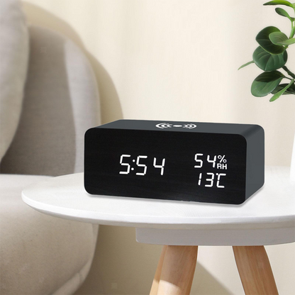 🔥Zeitlich begrenztes Angebot – LED-Digitalwecker mit kabelloser Ladestation
