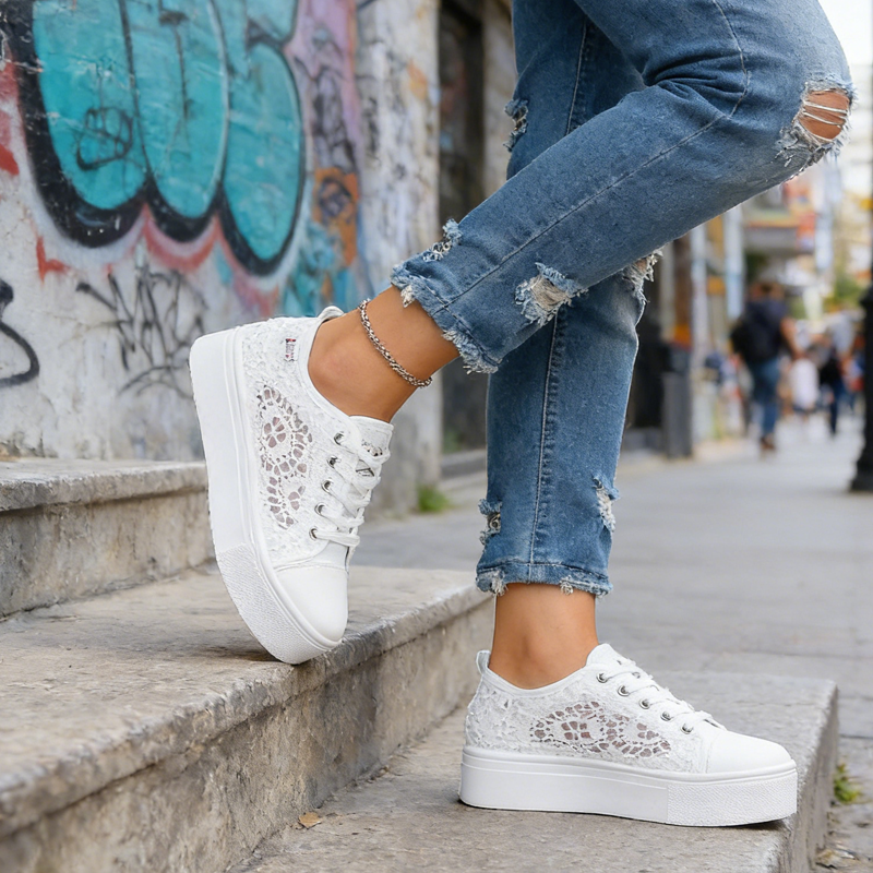 🔥Letzter Tag!⚡Über 50.000 verkauft!🎁 Atmungsaktive Mesh-Plateau-Sneaker für Damen