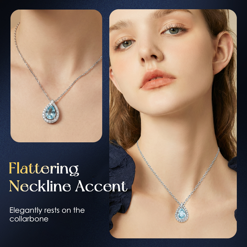 🎉Elegante blaue Tropfenkette für Frauen