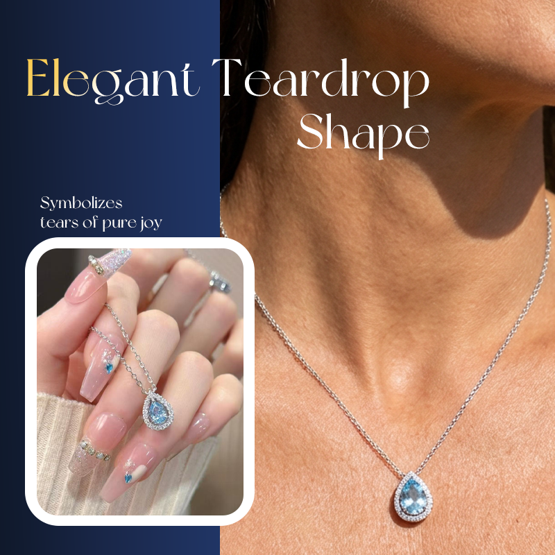 🎉Elegante blaue Tropfenkette für Frauen