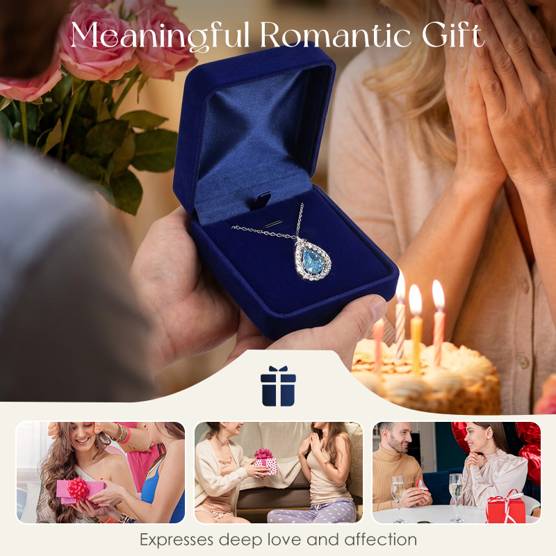 🎉Elegante blaue Tropfenkette für Frauen