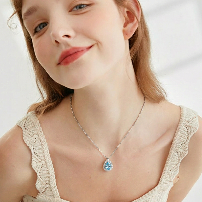 🎉Elegante blaue Tropfenkette für Frauen