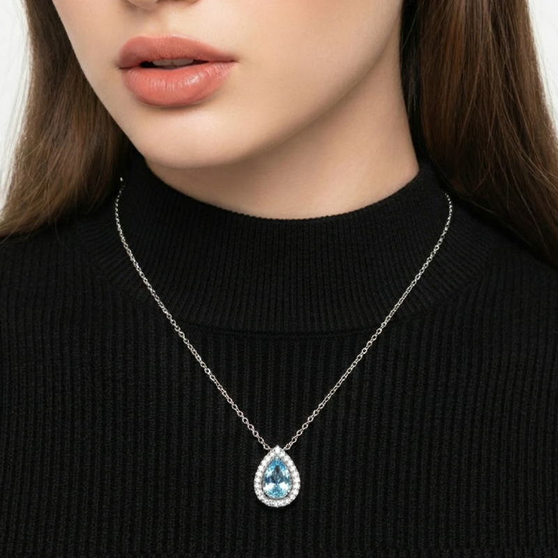 🎉Elegante blaue Tropfenkette für Frauen