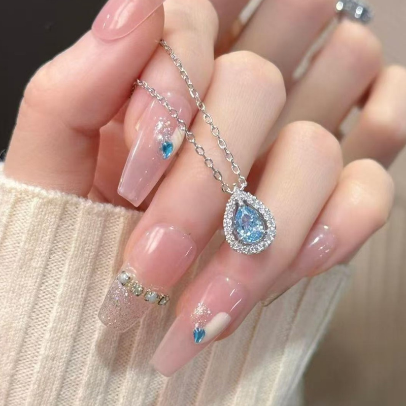 🎉Elegante blaue Tropfenkette für Frauen