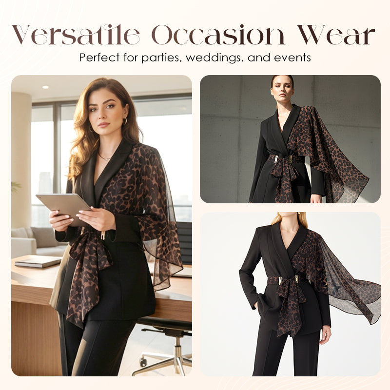 Damen-Set aus Blazer und Hose mit Leopardenmuster🔥Kostenloser Versand🔥