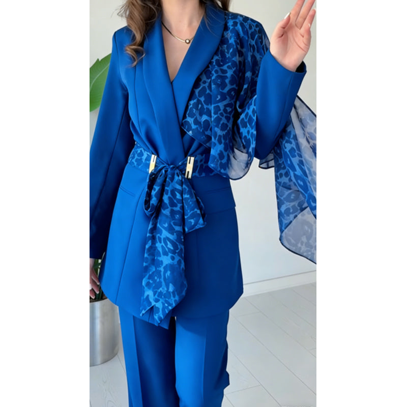 Damen-Set aus Blazer und Hose mit Leopardenmuster🔥Kostenloser Versand🔥