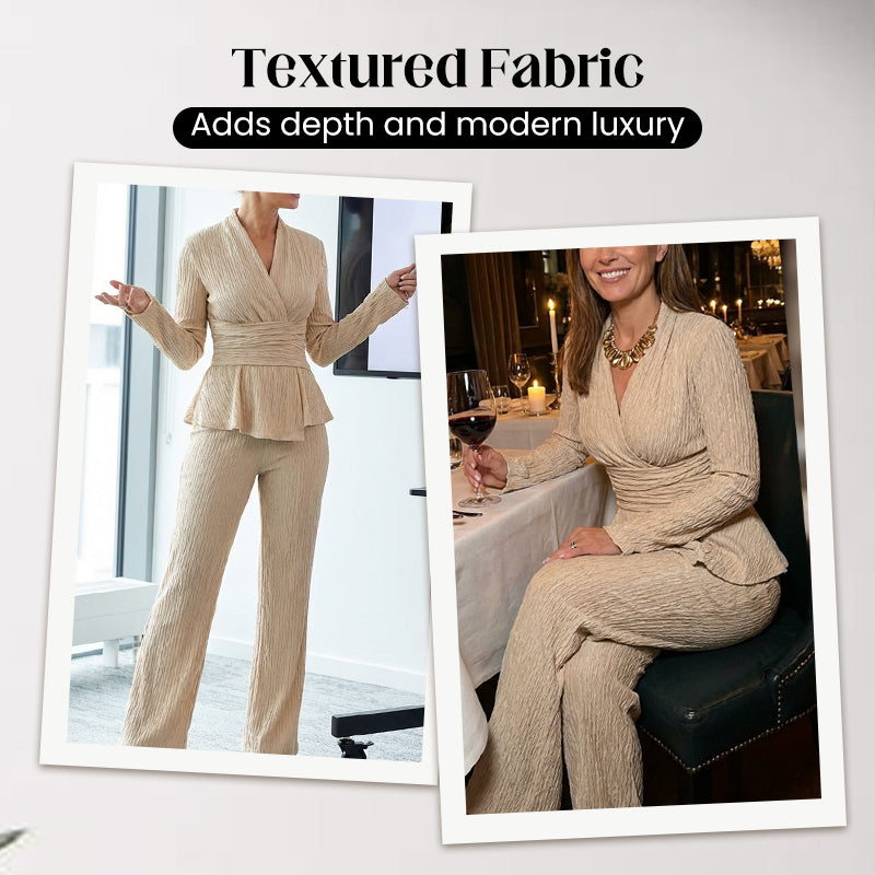 2-teiliges Set aus Peplum-Oberteil und Hose für Damen