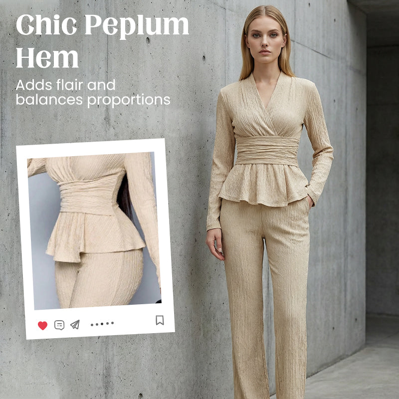 2-teiliges Set aus Peplum-Oberteil und Hose für Damen