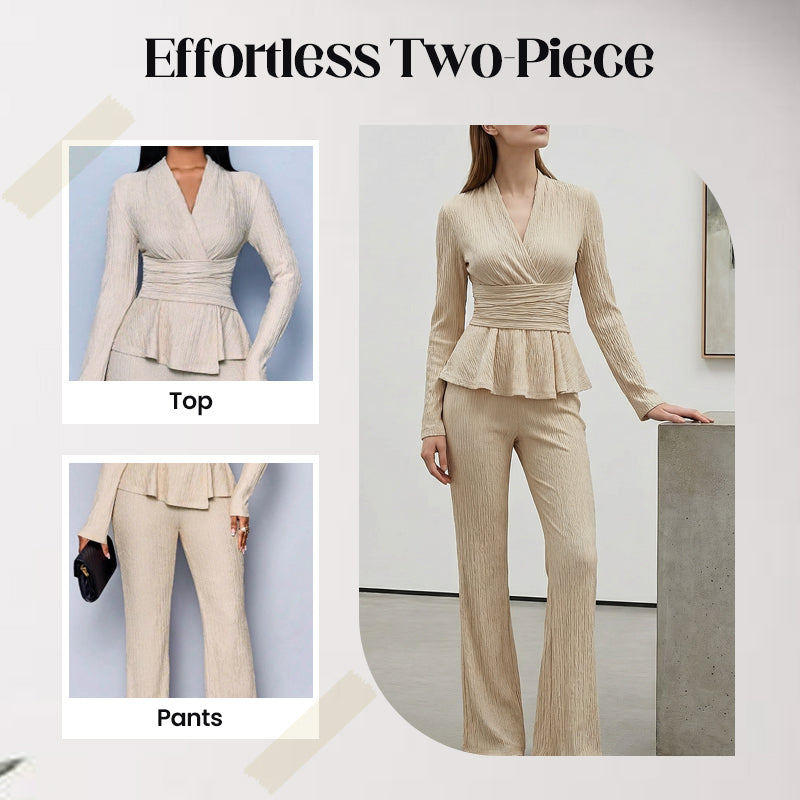 2-teiliges Set aus Peplum-Oberteil und Hose für Damen