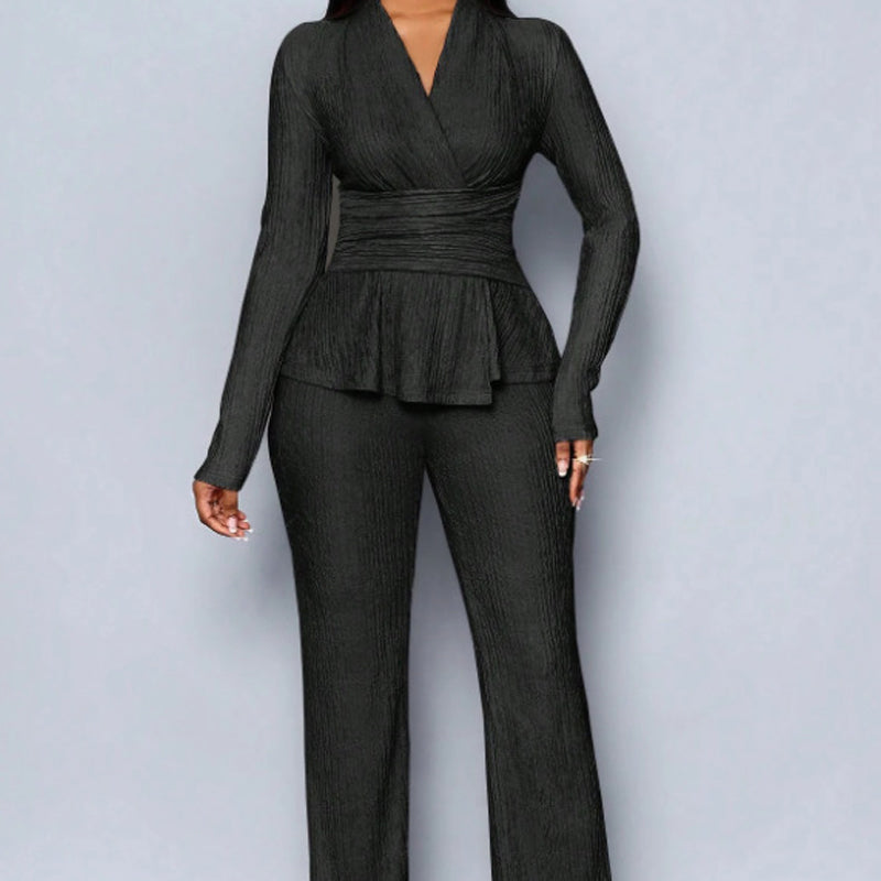 2-teiliges Set aus Peplum-Oberteil und Hose für Damen