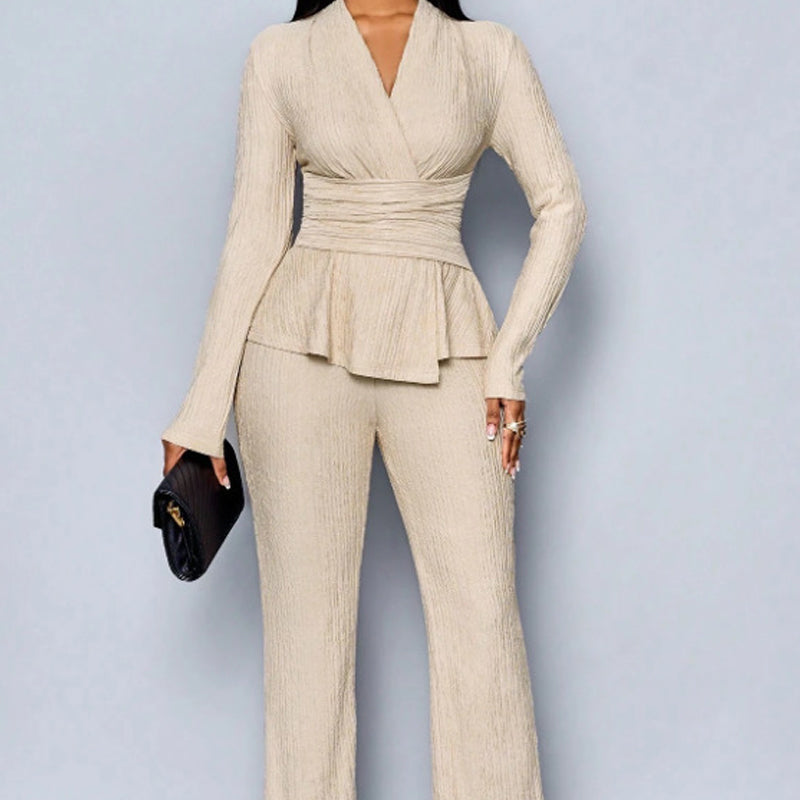 2-teiliges Set aus Peplum-Oberteil und Hose für Damen