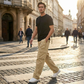 Herren Cargo-Hosen mit mehreren Taschen & Geradem Bein