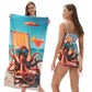 2-in-1 bedruckter Strandtuch-Rucksack