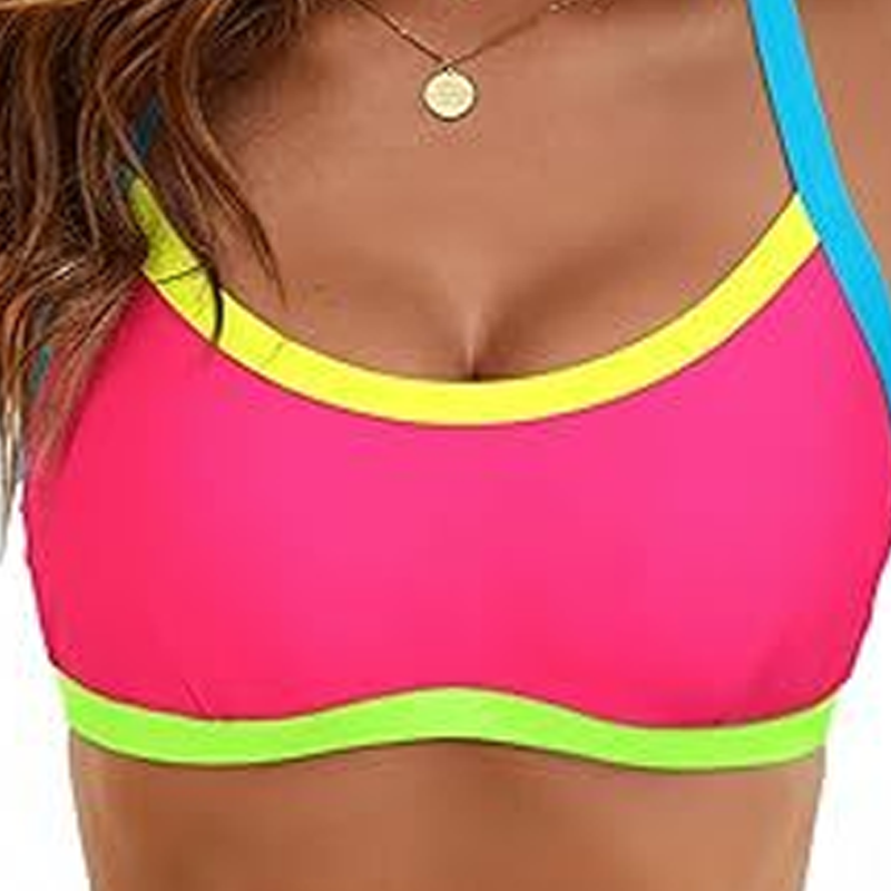Damen gepolstertes bügelfreies Sport-Bikini-Set (2 Teile)