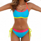 Damen gepolstertes bügelfreies Sport-Bikini-Set (2 Teile)