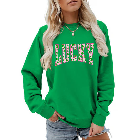 🍀 Must-have für den St. Patrick’s Day! Damen-Sweatshirt mit glücksbringendem Kleeblatt-Print