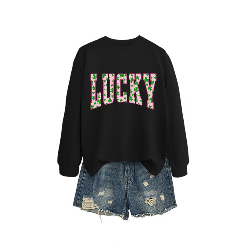 🍀 Must-have für den St. Patrick’s Day! Damen-Sweatshirt mit glücksbringendem Kleeblatt-Print