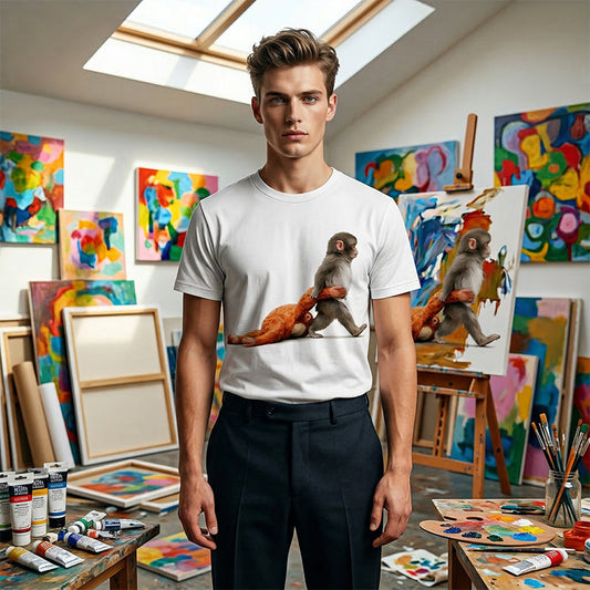 Verspieltes Tiermuster T-Shirt mit Kurzarm