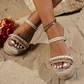 Boho-Sandalen mit Keilabsatz und Plateau für Damen