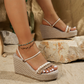 Boho-Sandalen mit Keilabsatz und Plateau für Damen