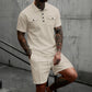 🔥 50% RABATT! Herren 2-teiliges Sommer-Set – Kurzarm-Shirt & Shorts mit Kordelzug