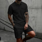 🔥 50% RABATT! Herren 2-teiliges Sommer-Set – Kurzarm-Shirt & Shorts mit Kordelzug