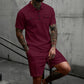 🔥 50% RABATT! Herren 2-teiliges Sommer-Set – Kurzarm-Shirt & Shorts mit Kordelzug