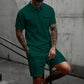 🔥 50% RABATT! Herren 2-teiliges Sommer-Set – Kurzarm-Shirt & Shorts mit Kordelzug