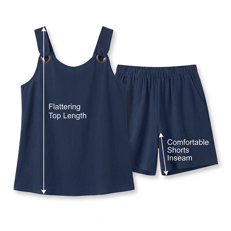 ⌛Zeitlich begrenztes Angebot – Lässiges zweiteiliges Set aus ärmellosem Oberteil und Shorts