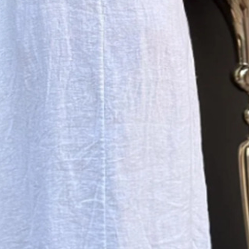 Damen Baumwoll-Leinen Kleid mit Taschen