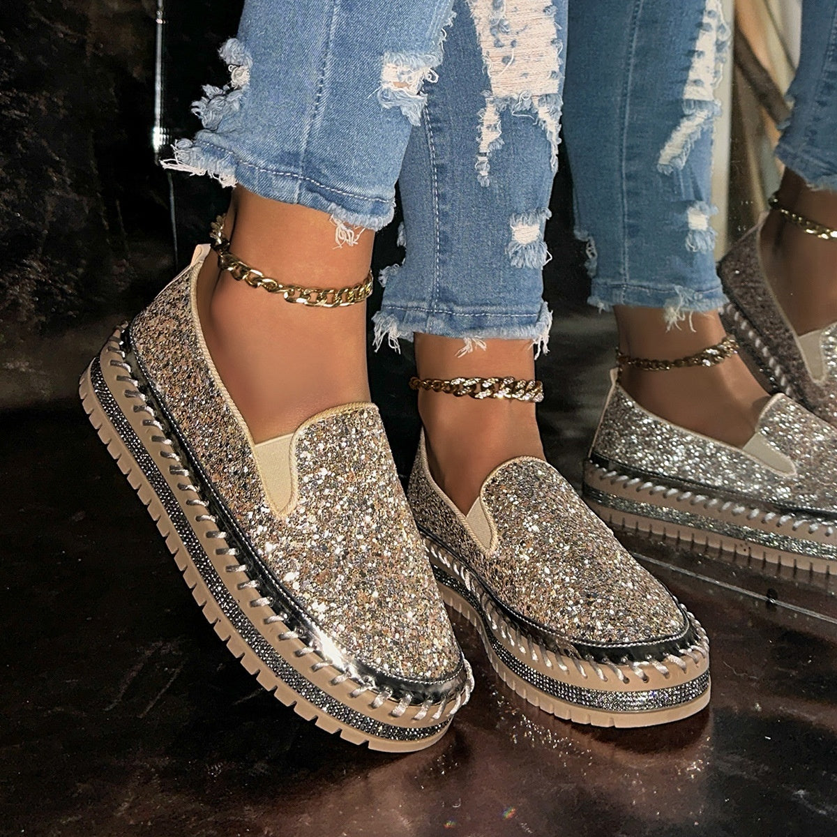 Damen lässige bequeme Schlupfschuhe