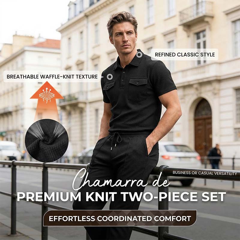 Set aus kurzärmeligem Oberteil und Hose aus Waffelpiqué für Herren