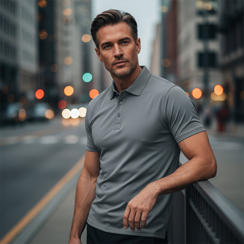 🔥 Nur in begrenzter Stückzahl, zeitlich begrenzt: 59 % Rabatt! 🎉 Schnell trocknendes Kurzarm-T-Shirt mit Reverskragen für Herren 💫