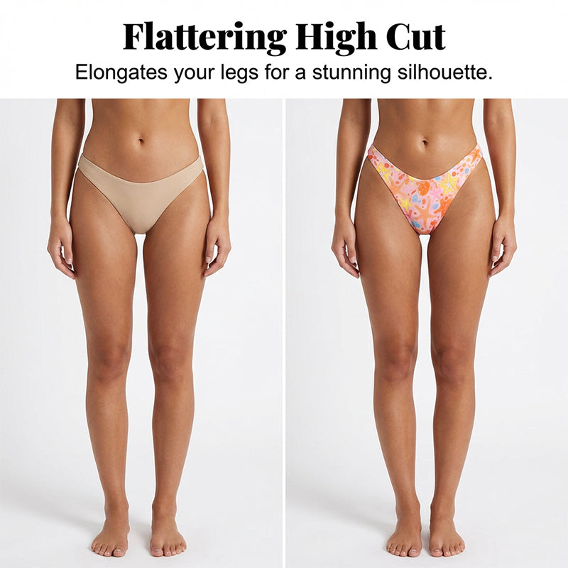 🔥 HEISSER SALE – 50 % RABATT 👙 Bikini-Set mit Seestern-Print und gerippter Struktur