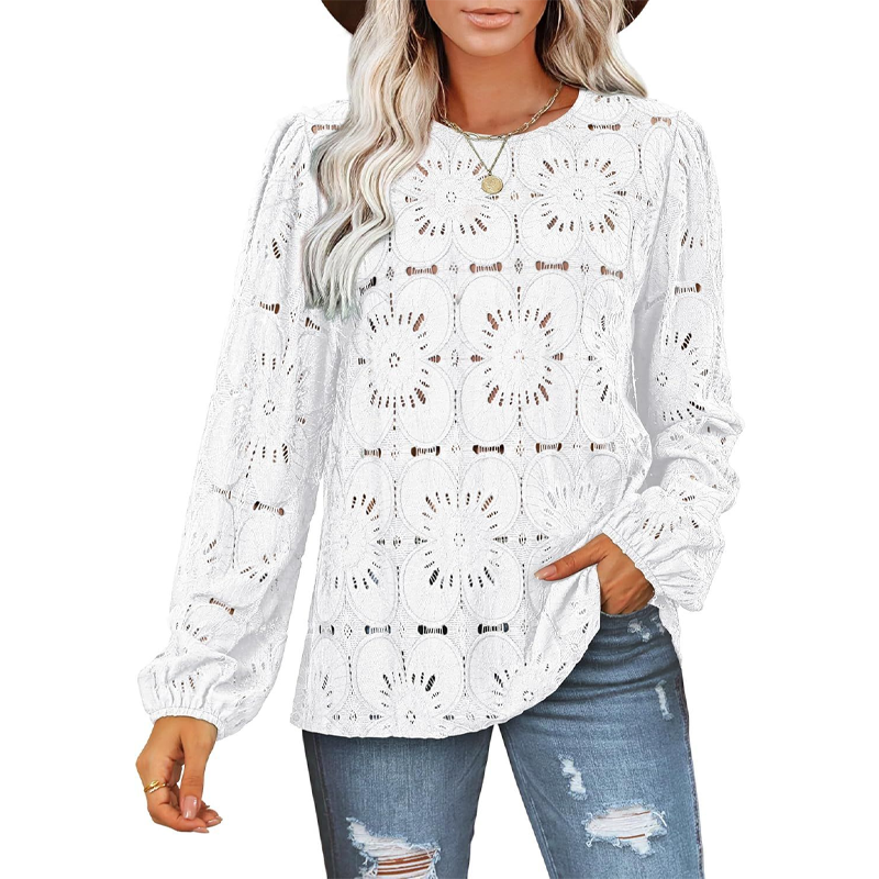 🔥 Limitierte Zeitangebot – Elegantes Damen Crew-Neck Longsleeve mit Ausschnitten