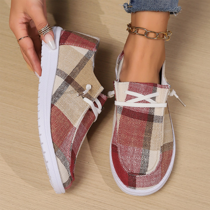 Runde Zehen Flache Schnür-Sneaker für den Alltag