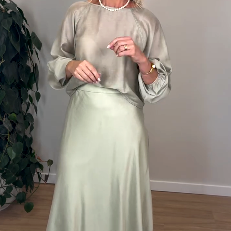 Damen Elegantes Blusen- und Rock-Set (2-teilig)