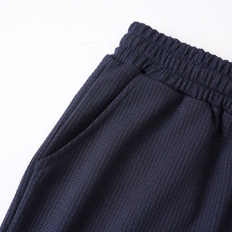 Herren Strick-Shorts mit Kordelzug und geometrischem Saum