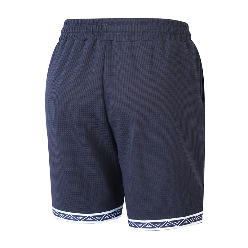 Herren Strick-Shorts mit Kordelzug und geometrischem Saum