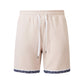 Herren Strick-Shorts mit Kordelzug und geometrischem Saum