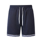 Herren Strick-Shorts mit Kordelzug und geometrischem Saum