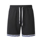 Herren Strick-Shorts mit Kordelzug und geometrischem Saum