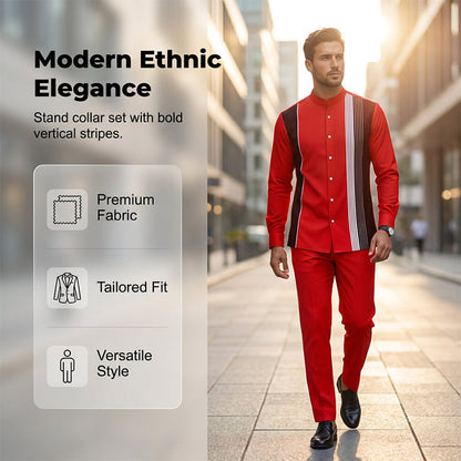 👔 50% RABATT! 🔥 Gestreiftes Herrenhemd & Hose 2-teiliges Set – Stilvoll, Bequem & Perfekt Für Einen Lässigen Look 👖